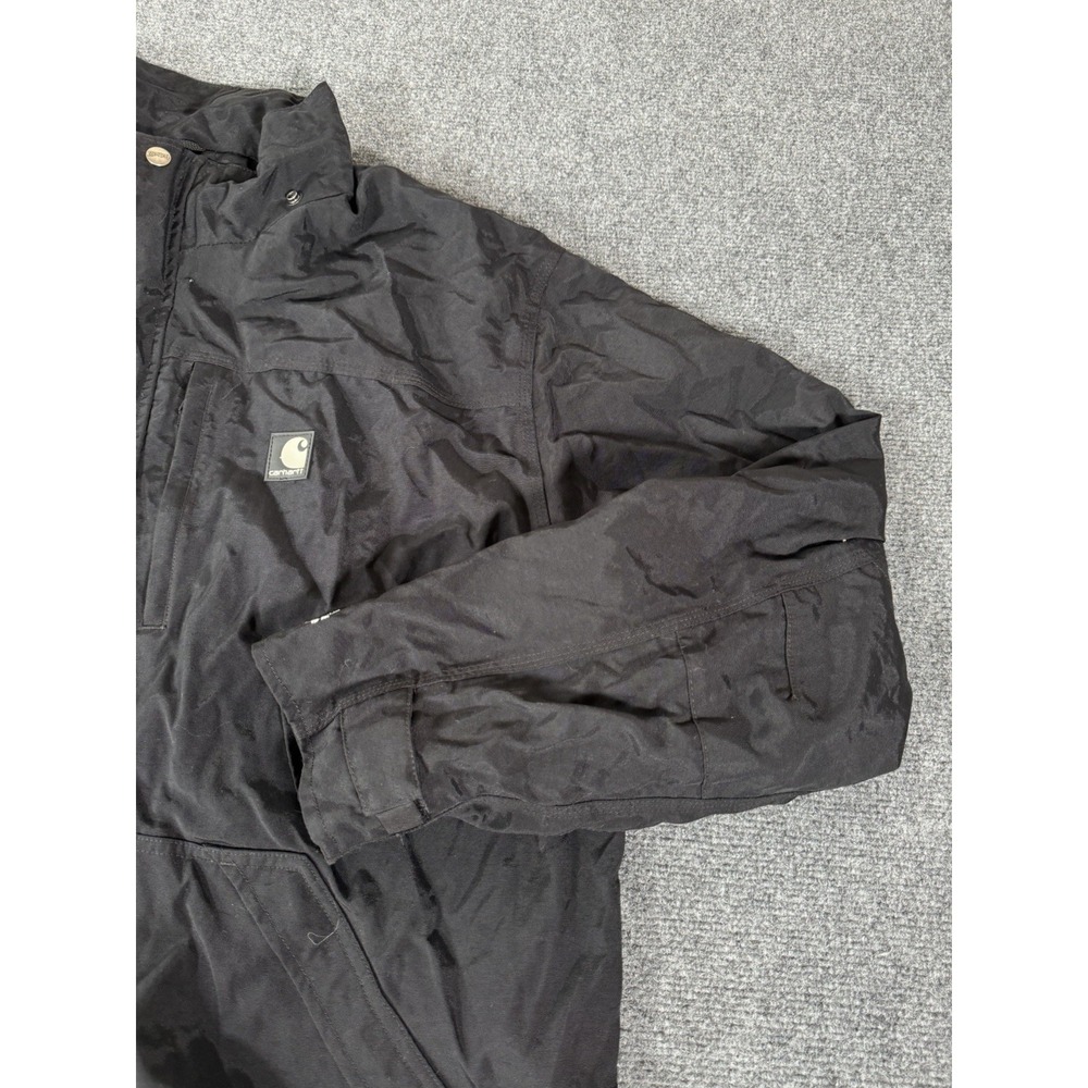 Carhartt Storm Defender Rain Jacket Mens XL Black Waterproof Dry J162 - Picture 2 of 16